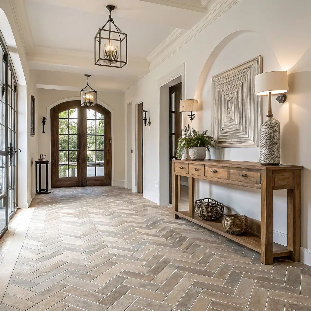 полы из травертиновой мозаики